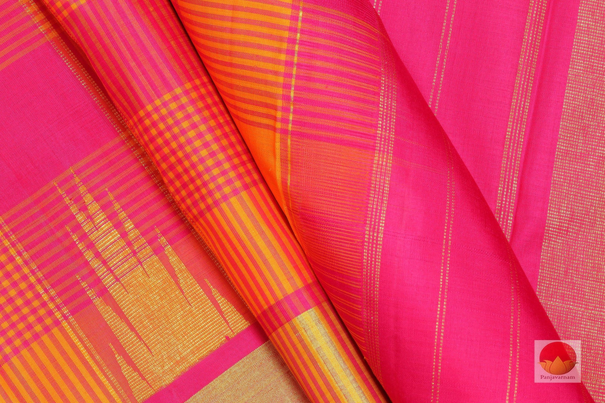 Self Checks - Handwoven Pure Silk Kanjivaram - Pure Zari - PV G 1763 - Archives - Silk Sari - Panjavarnam