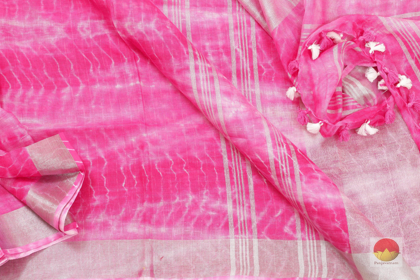 Shibori Handwoven Linen Saree - PL 223 Archives - Linen Sari - Panjavarnam