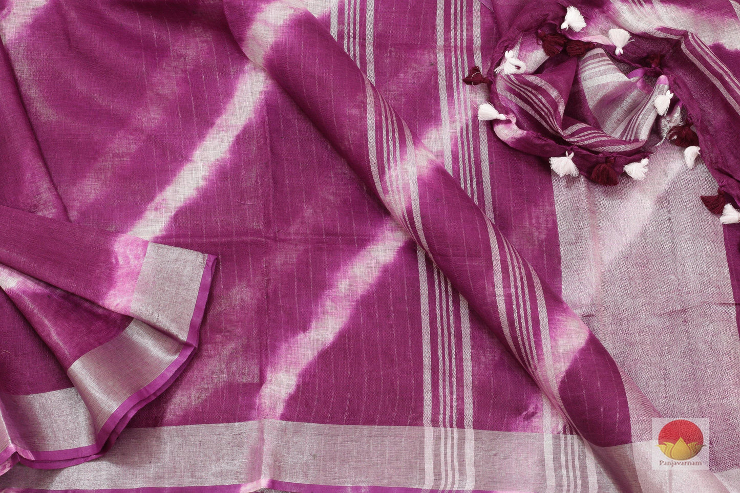 Shibori Handwoven Linen Saree - PL 224 Archives - Linen Sari - Panjavarnam