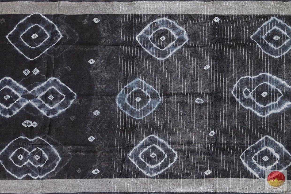 Shibori Handwoven Linen Saree - PL 281 - Archives - Linen Sari - Panjavarnam