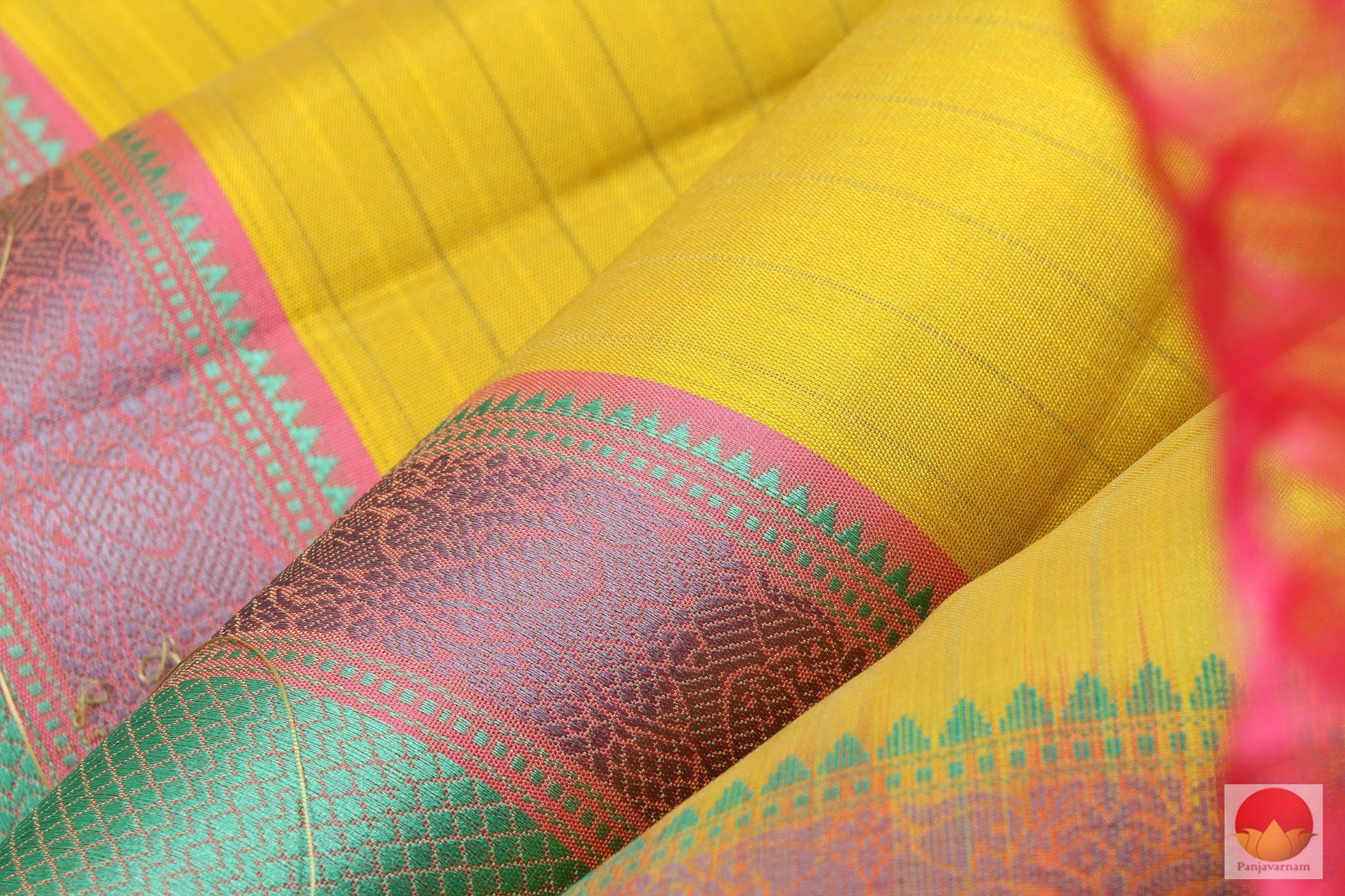 Silk Thread Border - Handwoven Pure Silk Kanjivaram Saree - No Zari - PV NZ 46720 Archives - Silk Sari - Panjavarnam