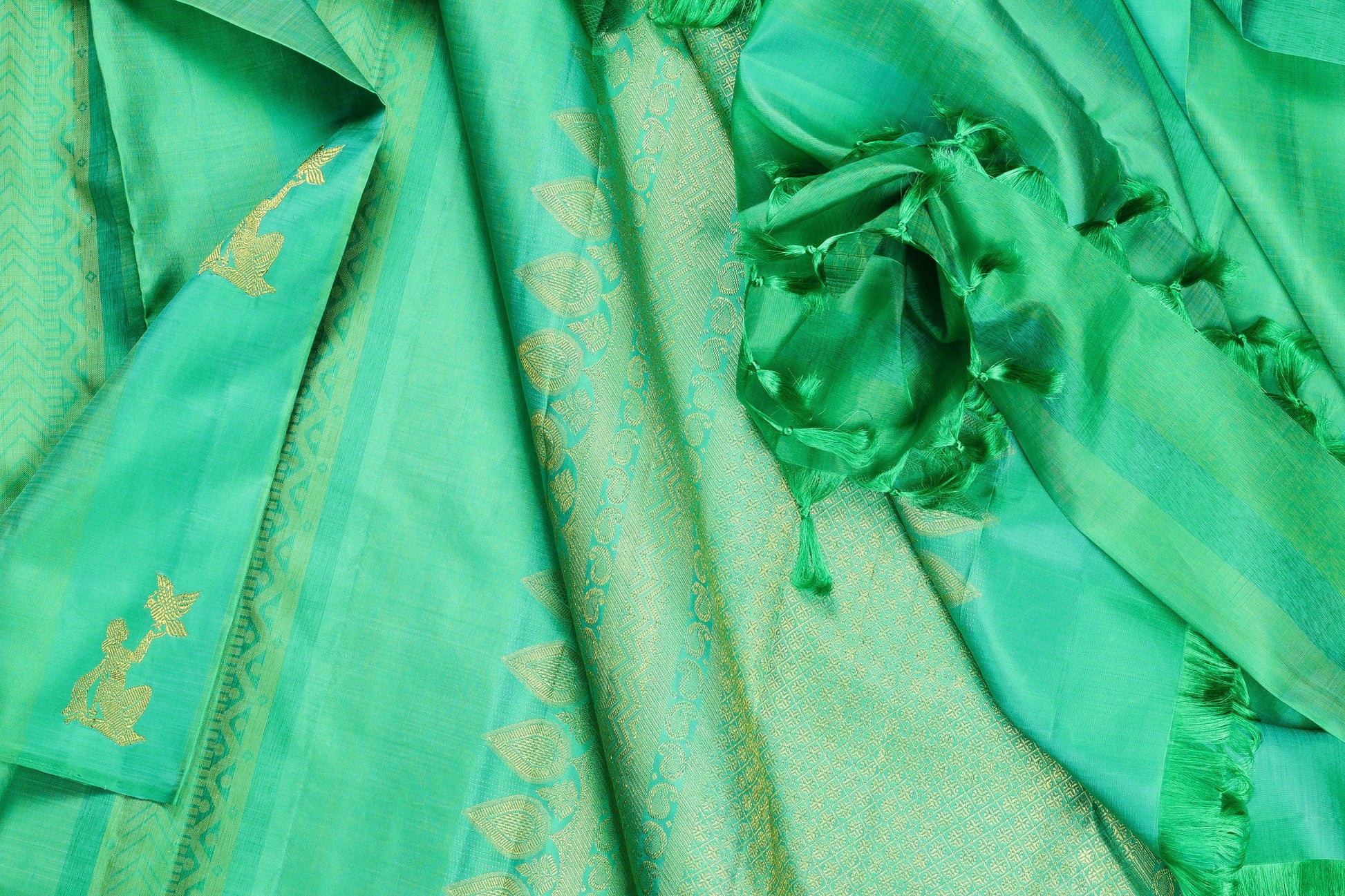 Silk Thread Work Handwoven Kanjivaram Pure Silk Saree - Pure Zari - PVM 0318 1375 Archives - Silk Sari - Panjavarnam
