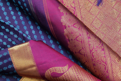Silk Thread Work Handwoven Pure Silk Kanjivaram Saree - Pure Zari - PA 133 - Silk Sari - Panjavarnam