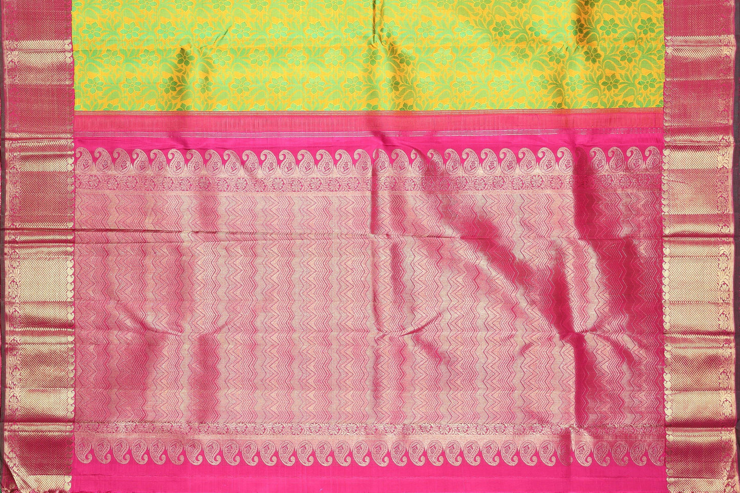 Silk Thread Work Handwoven Pure Silk Kanjivaram Saree - Pure Zari - PA 3853 - Silk Sari - Panjavarnam