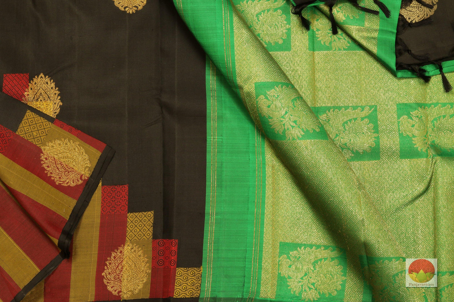 Silk Thread Work - Handwoven Pure Silk Kanjivaram Saree - Pure Zari - PV SVS 161 Archives - Silk Sari - Panjavarnam