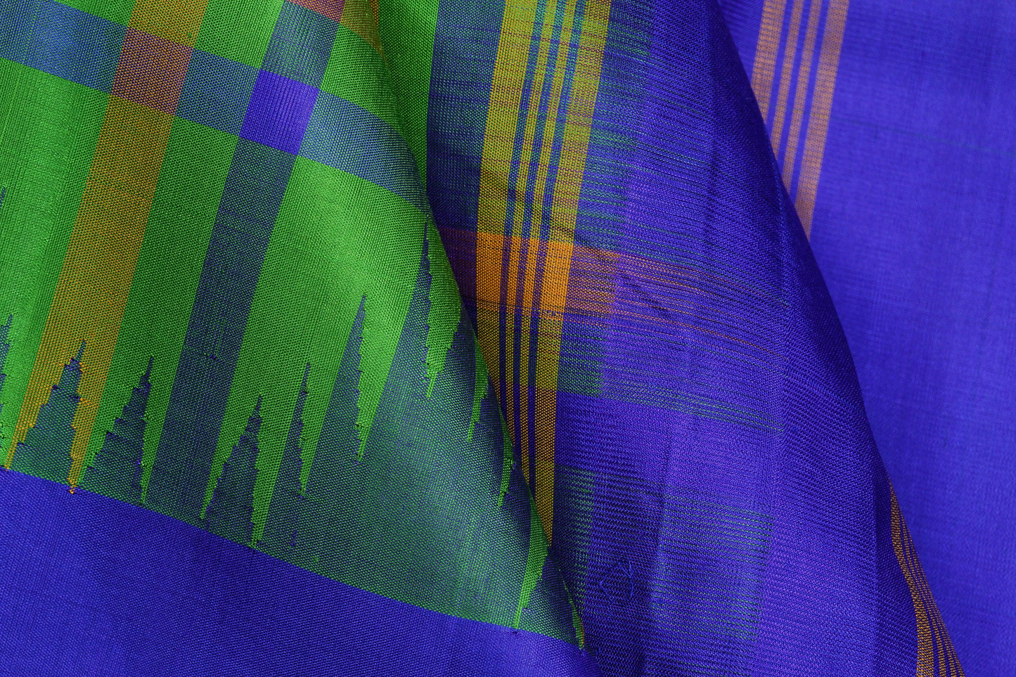 Temple Border Handwoven Kanjivaram Pure Silk Saree - No Zari - PVA 0418 1217 - Silk Sari - Panjavarnam