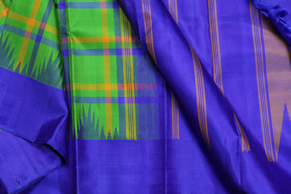 Temple Border Handwoven Kanjivaram Pure Silk Saree - No Zari - PVA 0418 1217 - Silk Sari - Panjavarnam