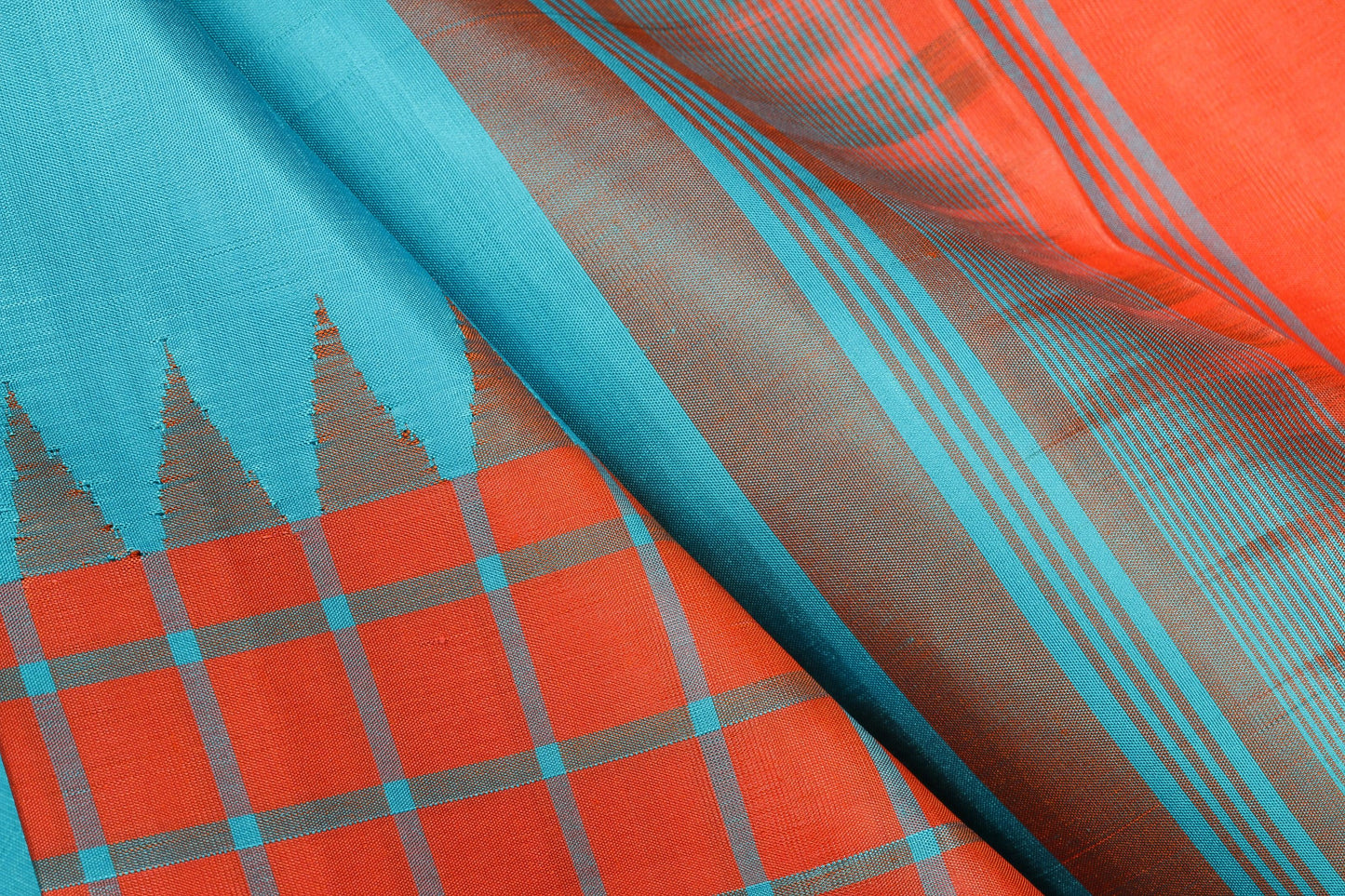 Temple Border Handwoven Kanjivaram Pure Silk Saree - No Zari - PVM 0318 1252 - Silk Sari - Panjavarnam