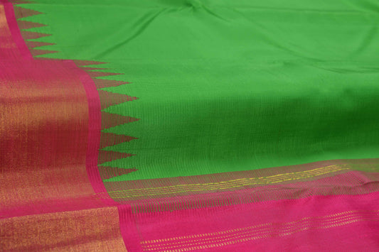 Temple Border Handwoven Kanjivaram Pure Silk Saree - Pure Zari - PVG58 - Archives - Silk Sari - Panjavarnam