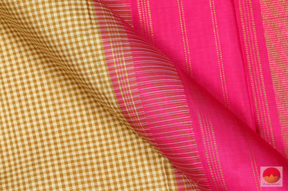Temple Border - Handwoven Pure Silk Kanchipuram Saree - Pure Zari - PV 6437 Archives - Silk Sari - Panjavarnam