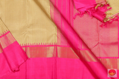 Temple Border - Handwoven Pure Silk Kanchipuram Saree - Pure Zari - PV 6437 Archives - Silk Sari - Panjavarnam