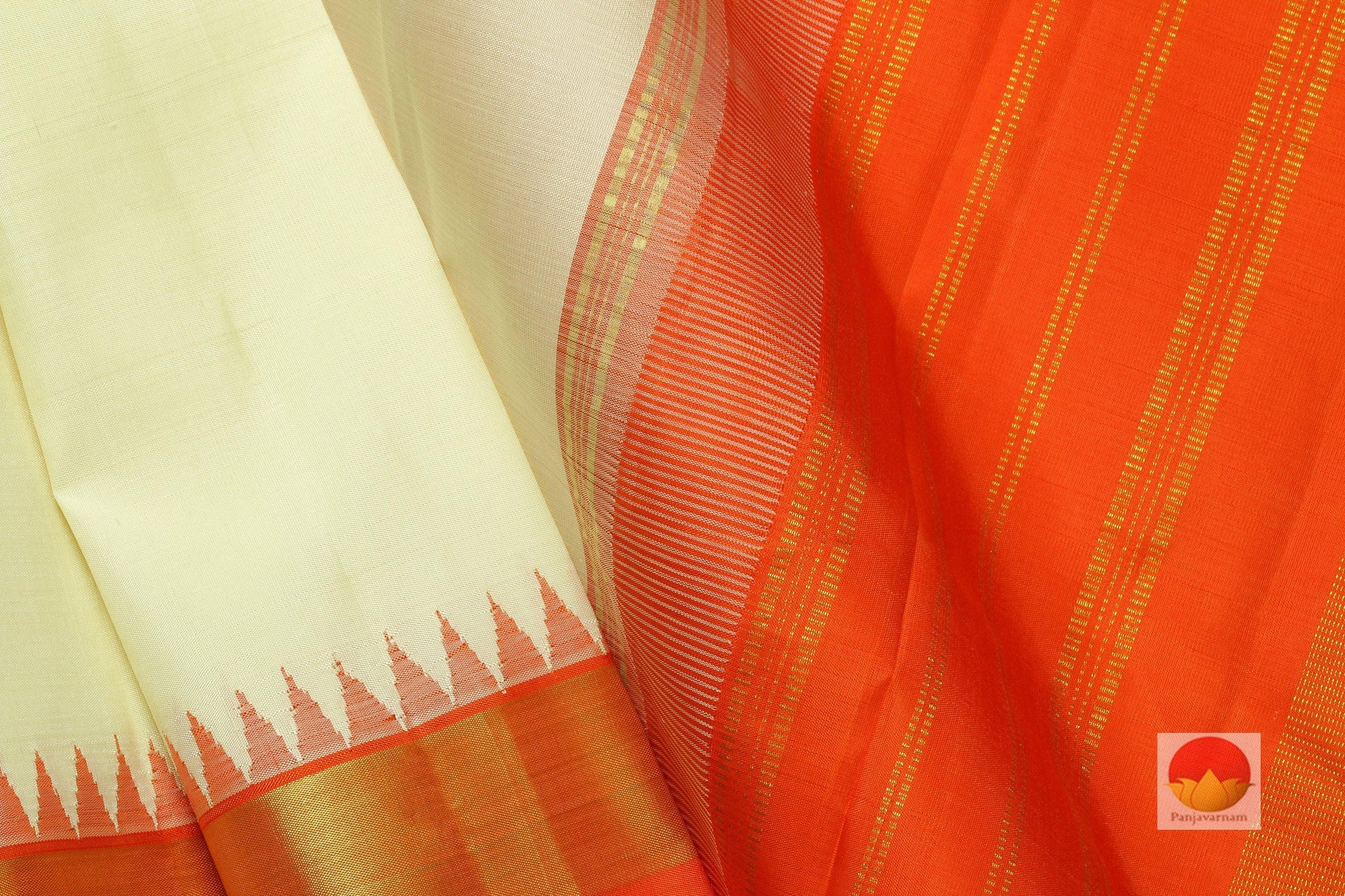 Temple Border Handwoven Pure Silk Kanjivaram Saree - Pure Zari - PA 201 - Silk Sari - Panjavarnam