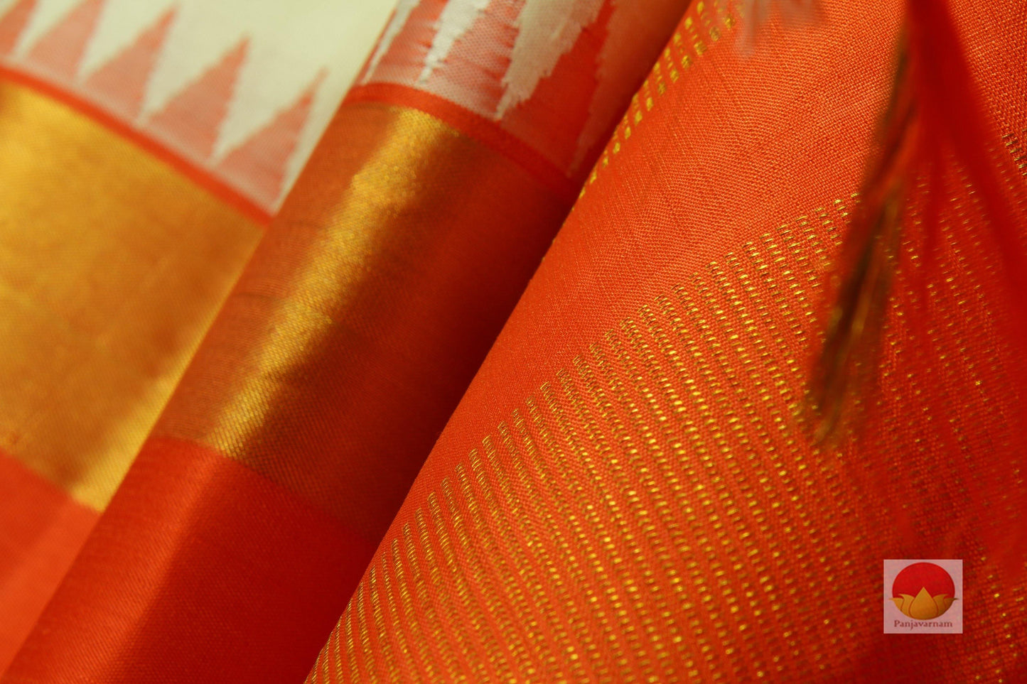 Temple Border Handwoven Pure Silk Kanjivaram Saree - Pure Zari - PA 201 - Silk Sari - Panjavarnam