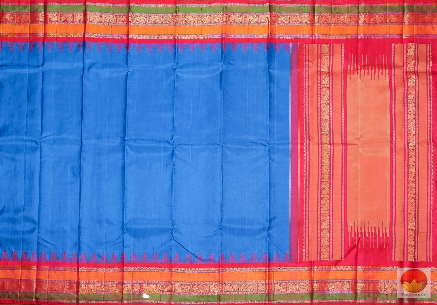 Temple Border - Handwoven Pure Silk Kanjivaram Saree - Pure Zari - PV 4472 Archives - Silk Sari - Panjavarnam