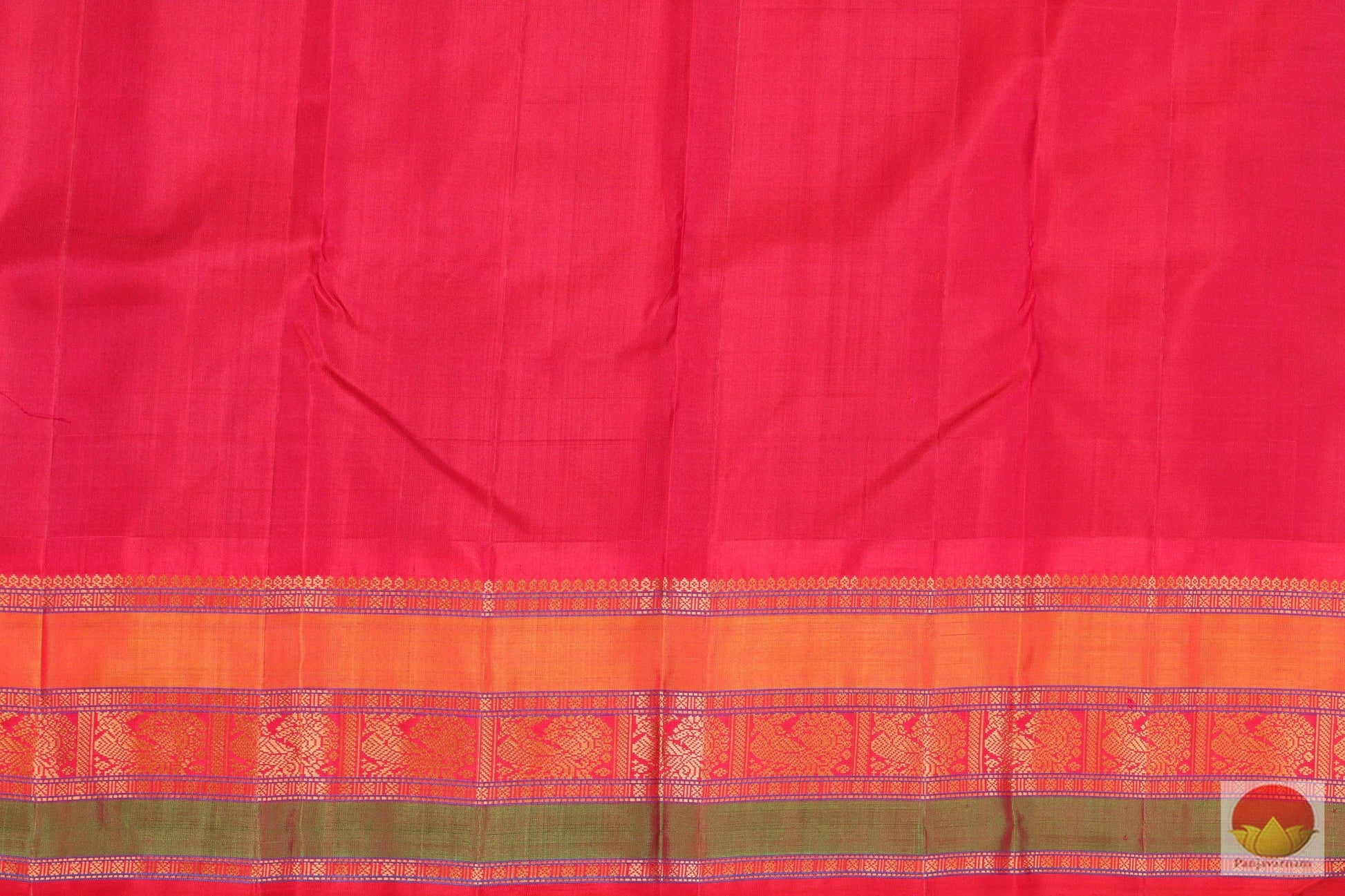 Temple Border - Handwoven Pure Silk Kanjivaram Saree - Pure Zari - PV 4472 Archives - Silk Sari - Panjavarnam