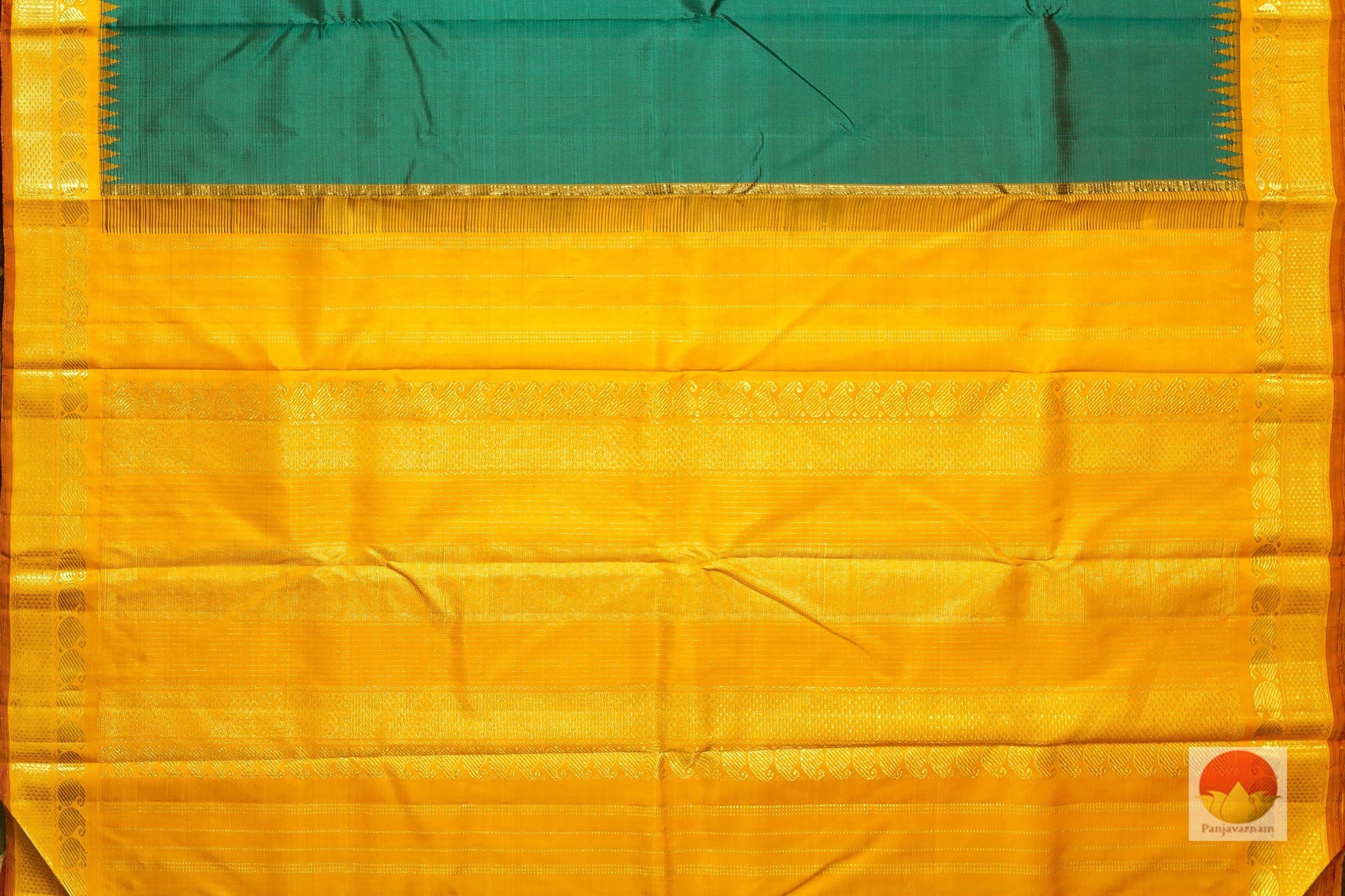 Temple Border - Handwoven Pure Silk Kanjivaram Saree - Pure Zari - PV 5385 Archives - Silk Sari - Panjavarnam