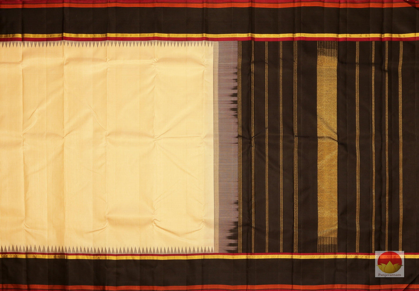 Temple Border - Handwoven Pure Silk Kanjivaram Saree - Pure Zari - PV VL 03 Archives - Silk Sari - Panjavarnam