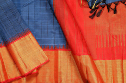 Temple Border Handwoven Pure Silk Kanjivaram Saree - Pure Zari - PVJL 0718 1540 - Silk Sari - Panjavarnam
