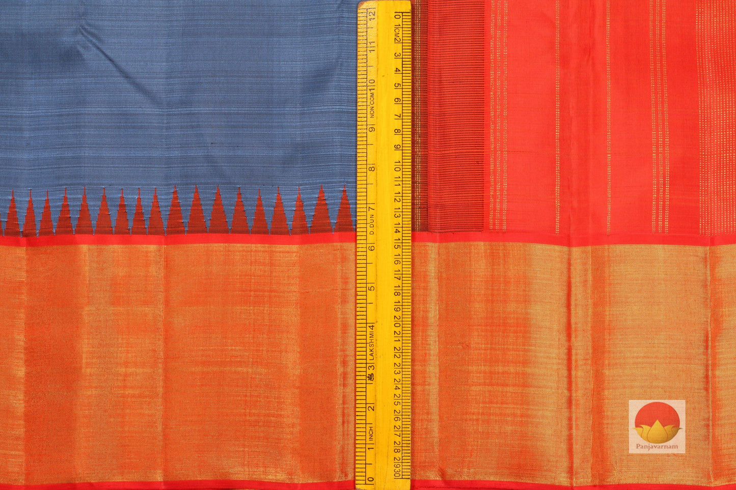 Temple Border Handwoven Pure Silk Kanjivaram Saree - Pure Zari - PVJL 0718 1550 Archives - Silk Sari - Panjavarnam