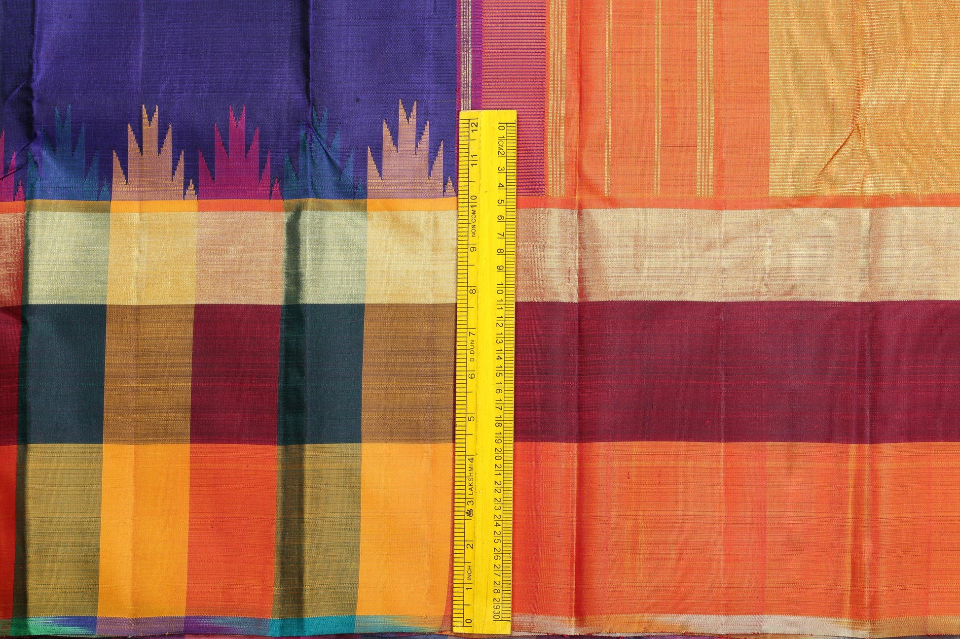 Temple Border Handwoven Pure Silk Kanjivaram Saree - Pure Zari - PVM 0518 1429 - Silk Sari - Panjavarnam