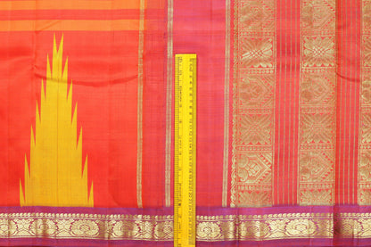 Temple Border Handwoven Pure Silk Kanjivaram Saree - PVJU 0618 1452 - Silk Sari - Panjavarnam