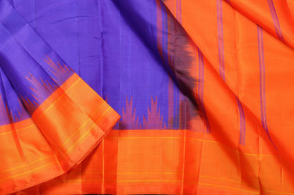 Temple Border Handwoven Pure Silk Kanjivaram Saree - PVJU 0618 1455 - Silk Sari - Panjavarnam