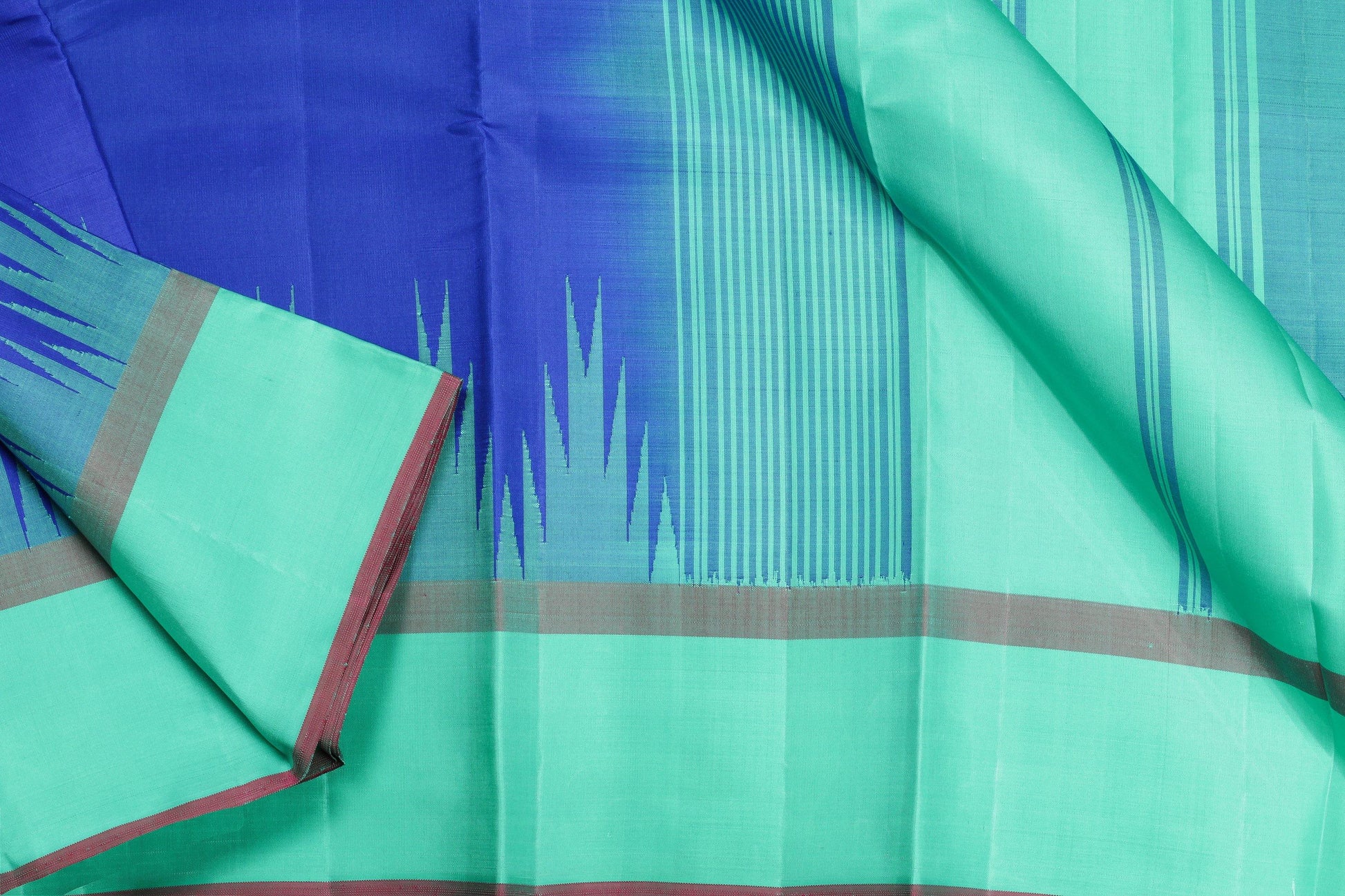 Temple Border Handwoven Pure Silk Kanjivaram Saree - PVJU 0618 1457 Archives - Silk Sari - Panjavarnam