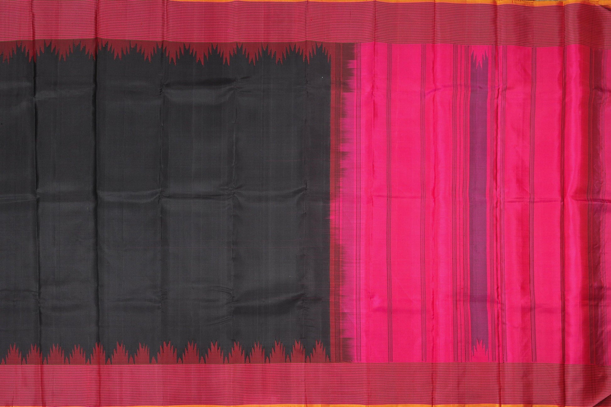 Temple Border Handwoven Pure Silk Kanjivaram Saree - PVJU 0618 1461 - Silk Sari - Panjavarnam