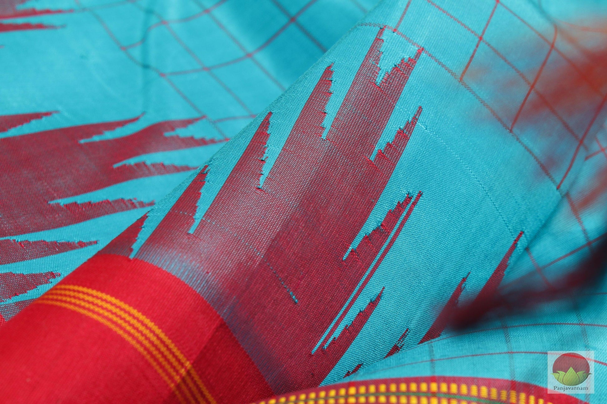 Temple Border - Handwoven Pure Silk Saree - No Zari - PV G 1850 Archives - Silk Sari - Panjavarnam