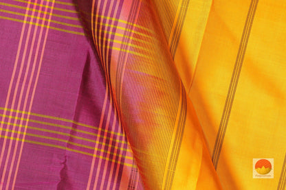 Temple Border Pure Silk Kanjivaram Saree - No Zari - PVSM G6 - Silk Sari - Panjavarnam