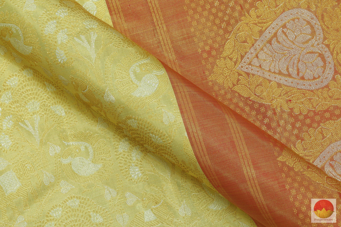 Tissue Kanchipuram Silk Saree - Handwoven Bridal Silk Saree - Beige & Gold - Pure Zari - PV G 2022 Archives - Silk Sari - Panjavarnam
