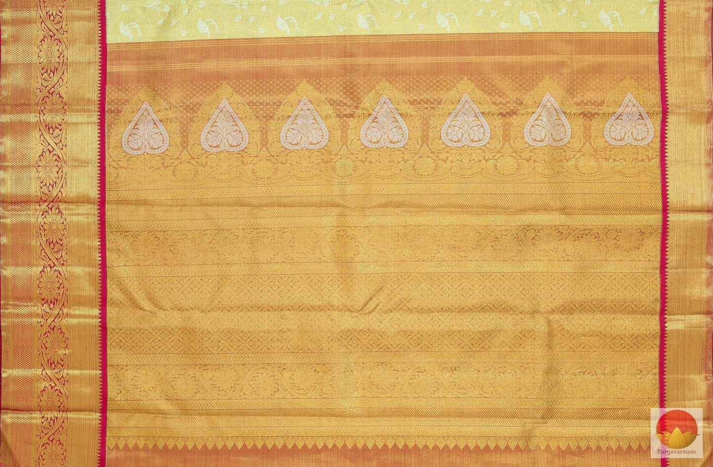 Tissue Kanchipuram Silk Saree - Handwoven Bridal Silk Saree - Beige & Gold - Pure Zari - PV G 2022 Archives - Silk Sari - Panjavarnam
