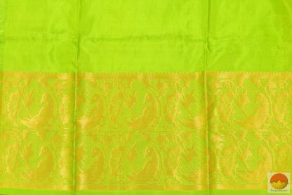 Tomato Red & Green - Handwoven Pure Silk Kanjivaram Saree - Pure Zari - PV SVS 2060 Archives - Silk Sari - Panjavarnam