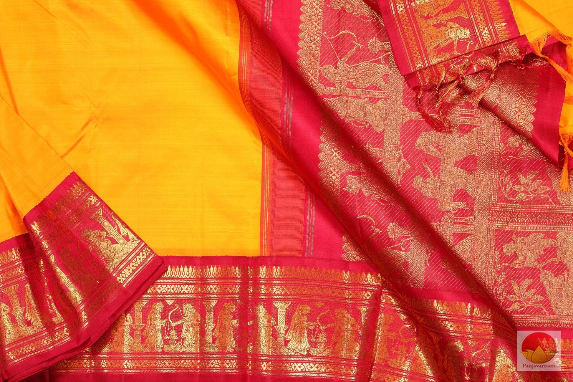 Traditional Design - Handwoven Kanchipuram Pure Silk Saree - Pure Zari - PV G 1841 Archives - Silk Sari - Panjavarnam
