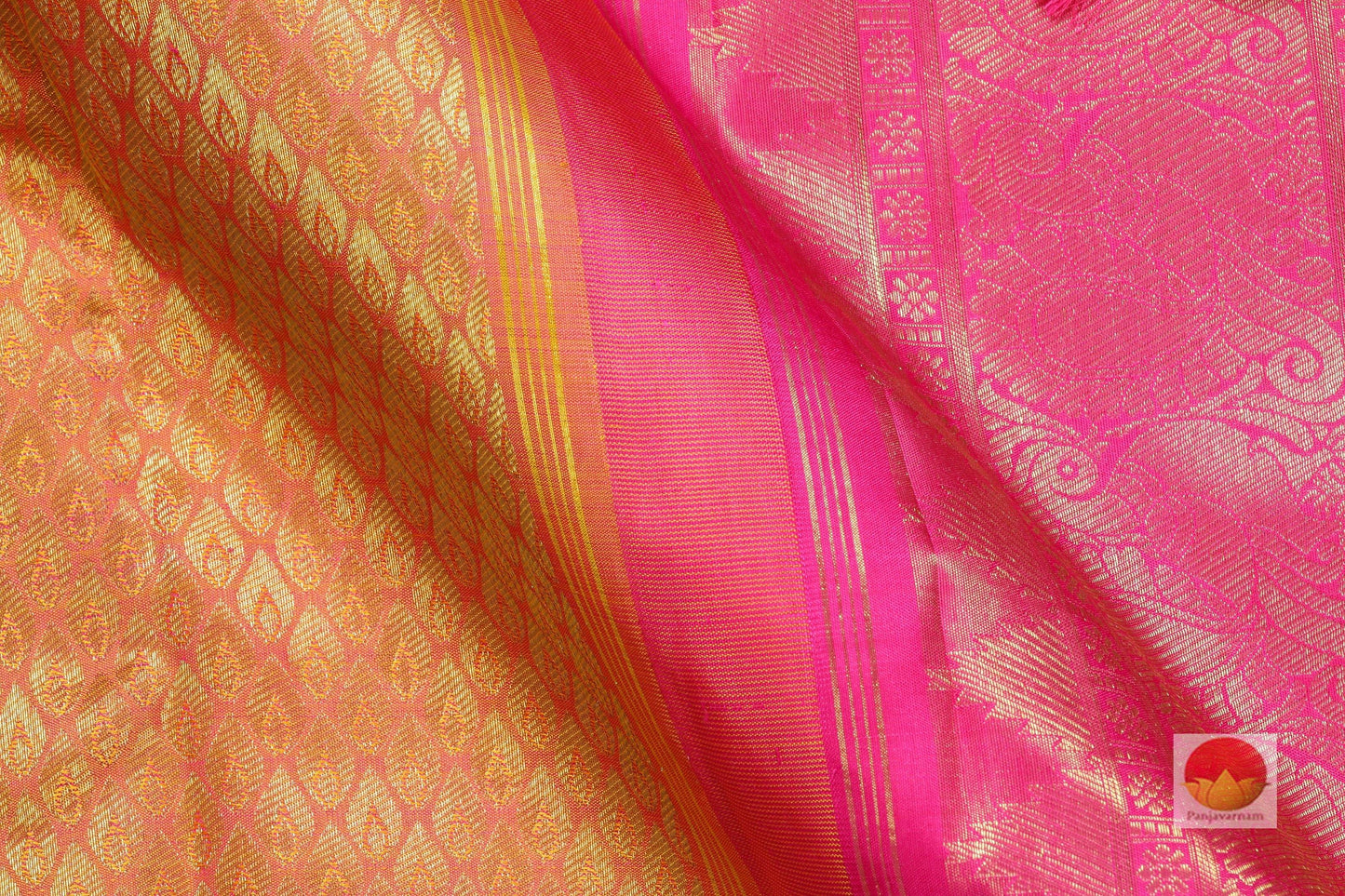 Traditional Design Handwoven Kanjivaram Pure Silk Saree - Pure Zari - PA SVS 3628 - Silk Sari - Panjavarnam