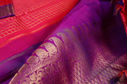 Traditional Design Handwoven Kanjivaram Pure Silk Saree - Pure Zari - PVA 0418 1364 - Silk Sari - Panjavarnam
