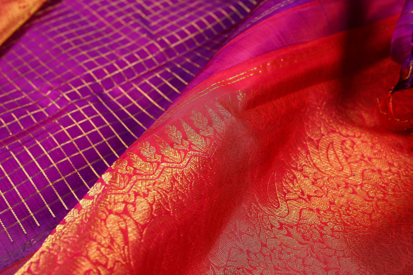 Traditional Design Handwoven Kanjivaram Pure Silk Saree - Pure Zari - PVA 0418 1365 - Silk Sari - Panjavarnam