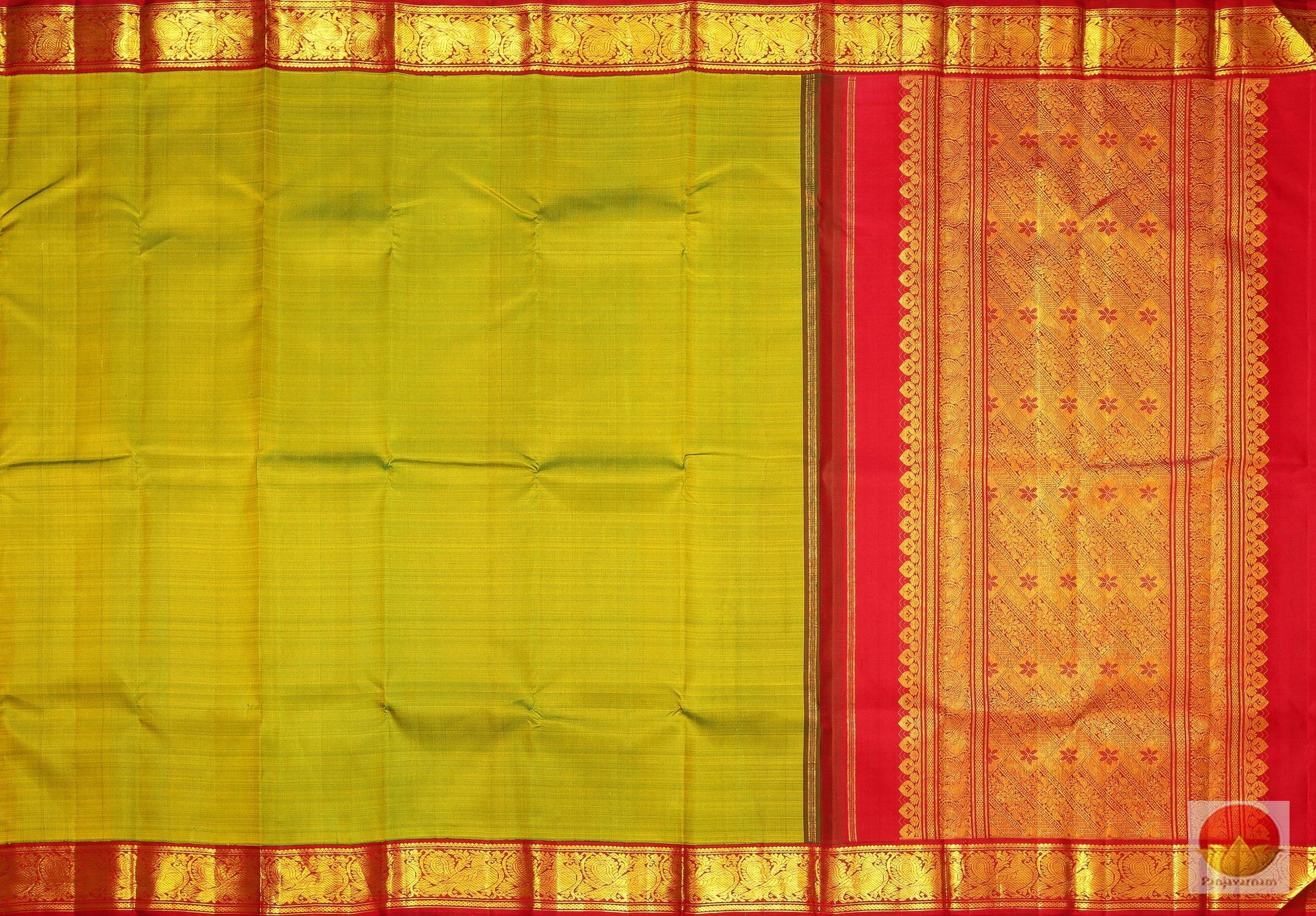 Traditional Design - Handwoven Pure Silk Kanchipuram Saree - Pure Zari - PV G 1889 Archives - Silk Sari - Panjavarnam
