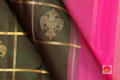 Traditional Design Handwoven Pure Silk Kanjivaram - Pure Zari - PA 129 - Silk Sari - Panjavarnam