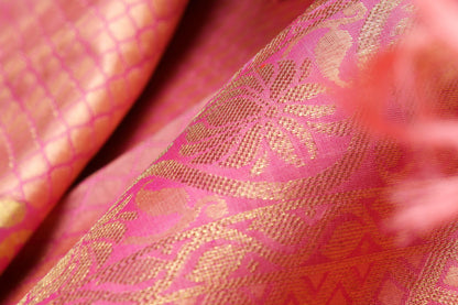 Traditional Design Handwoven Pure Silk Kanjivaram Saree - Bridal Saree - PA 3707 Archives - Silk Sari - Panjavarnam
