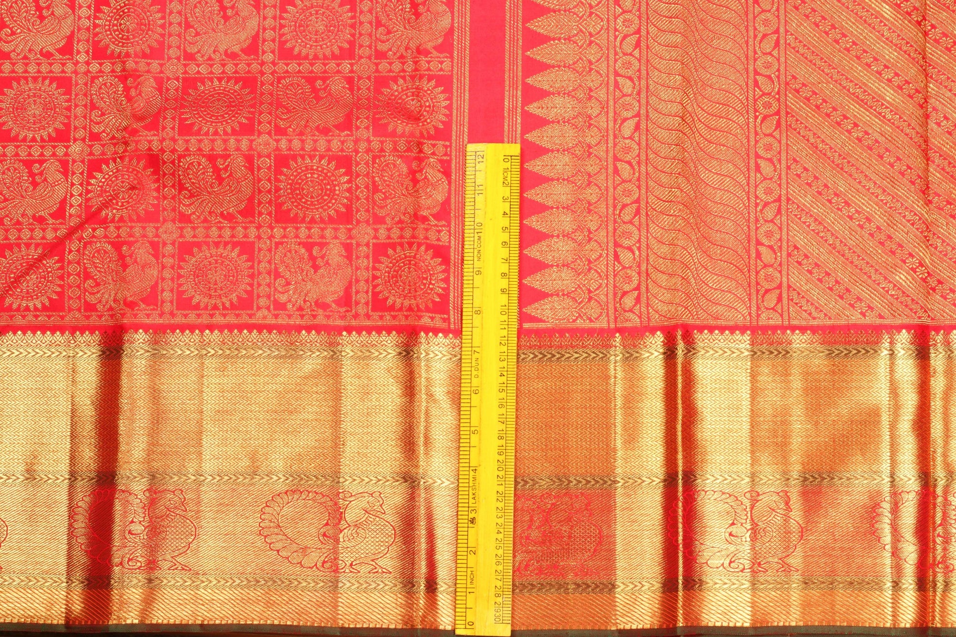 Traditional Design Handwoven Pure Silk Kanjivaram Saree - Bridal Saree - PBR 003 .Archives - Silk Sari - Panjavarnam