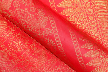 Traditional Design Handwoven Pure Silk Kanjivaram Saree - Bridal Saree - PBR 003 .Archives - Silk Sari - Panjavarnam