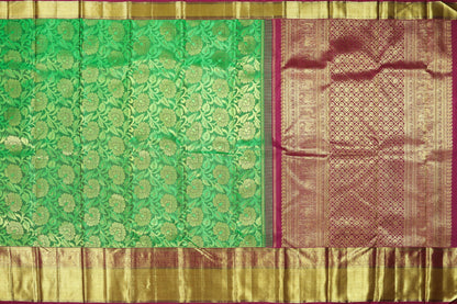 Traditional Design Handwoven Pure Silk Kanjivaram Saree - Bridal Saree - PBR 008 - Archives - Silk Sari - Panjavarnam