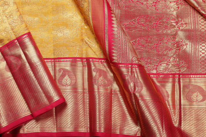 Traditional Design Handwoven Pure Silk Kanjivaram Saree - Bridal Saree - PBR 011 - Archives - Silk Sari - Panjavarnam