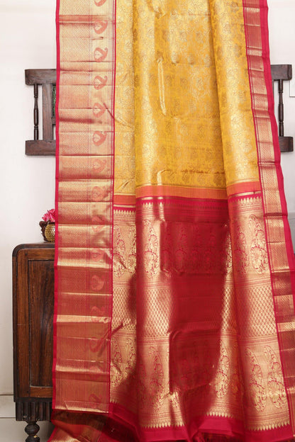 Traditional Design Handwoven Pure Silk Kanjivaram Saree - Bridal Saree - PBR 011 - Archives - Silk Sari - Panjavarnam