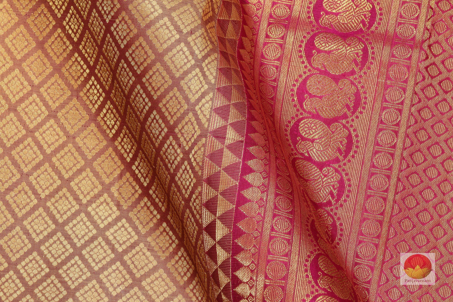 Traditional Design Handwoven Pure Silk Kanjivaram Saree - Bridal Silk - PV SVS DN01 Archives - Silk Sari - Panjavarnam