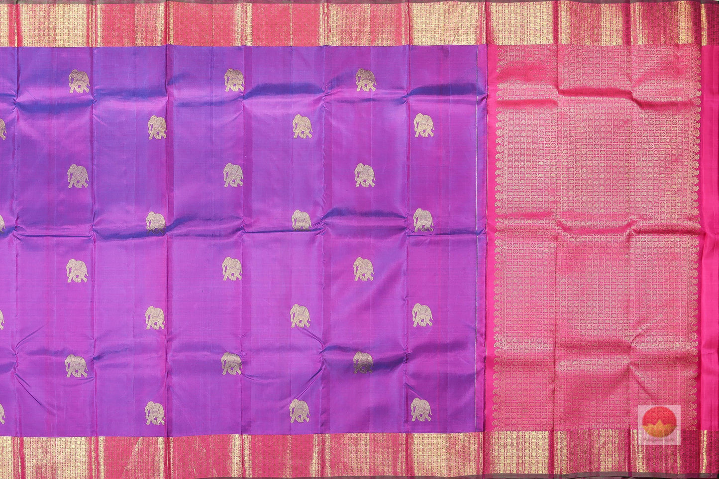 Traditional Design Handwoven Pure Silk Kanjivaram Saree - Pure Zari - PA 105 - Silk Sari - Panjavarnam