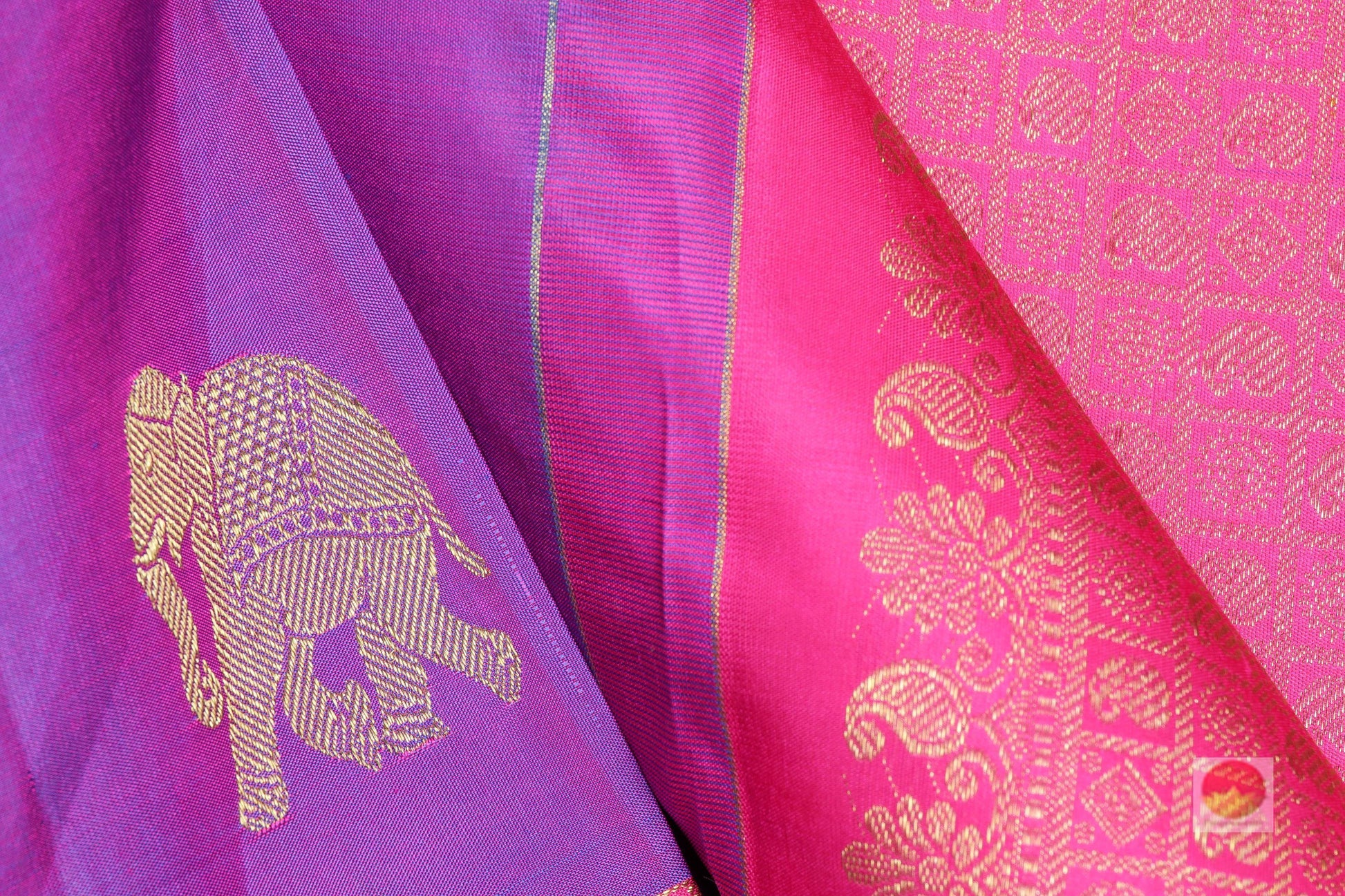 Traditional Design Handwoven Pure Silk Kanjivaram Saree - Pure Zari - PA 105 - Silk Sari - Panjavarnam