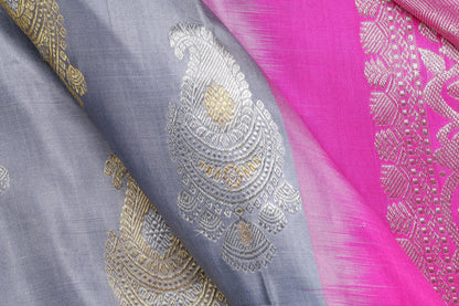 Traditional Design Handwoven Pure Silk Kanjivaram Saree - Pure Zari - PA 124 - Silk Sari - Panjavarnam