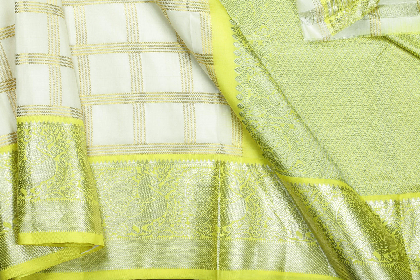 Traditional Design Handwoven Pure Silk Kanjivaram Saree - Pure Zari - PA 142 - Silk Sari - Panjavarnam